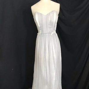 Pas De Deux, Strapless Sweetheart Silk Chiffon Sheath Wedding Gown Alencon 8